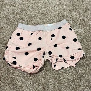 pink pokadot silver waist band shorts